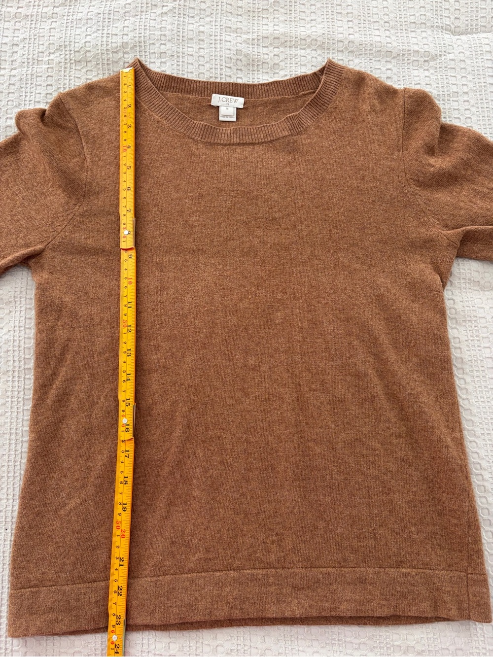 J. Crew Teddie Crewneck Sweater Warm Chestnut Cotton Wool Blend M Autumnal Layer - Picture 10 of 10